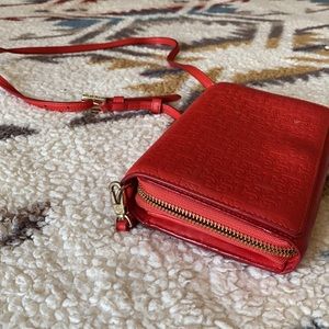 Red Tory Burch Crossbody Wallet Bag